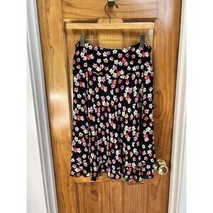 VTG Elliott Lauren Skirt Sz 8 Double Ruffle Dark Floral Y2K Mini Fairy